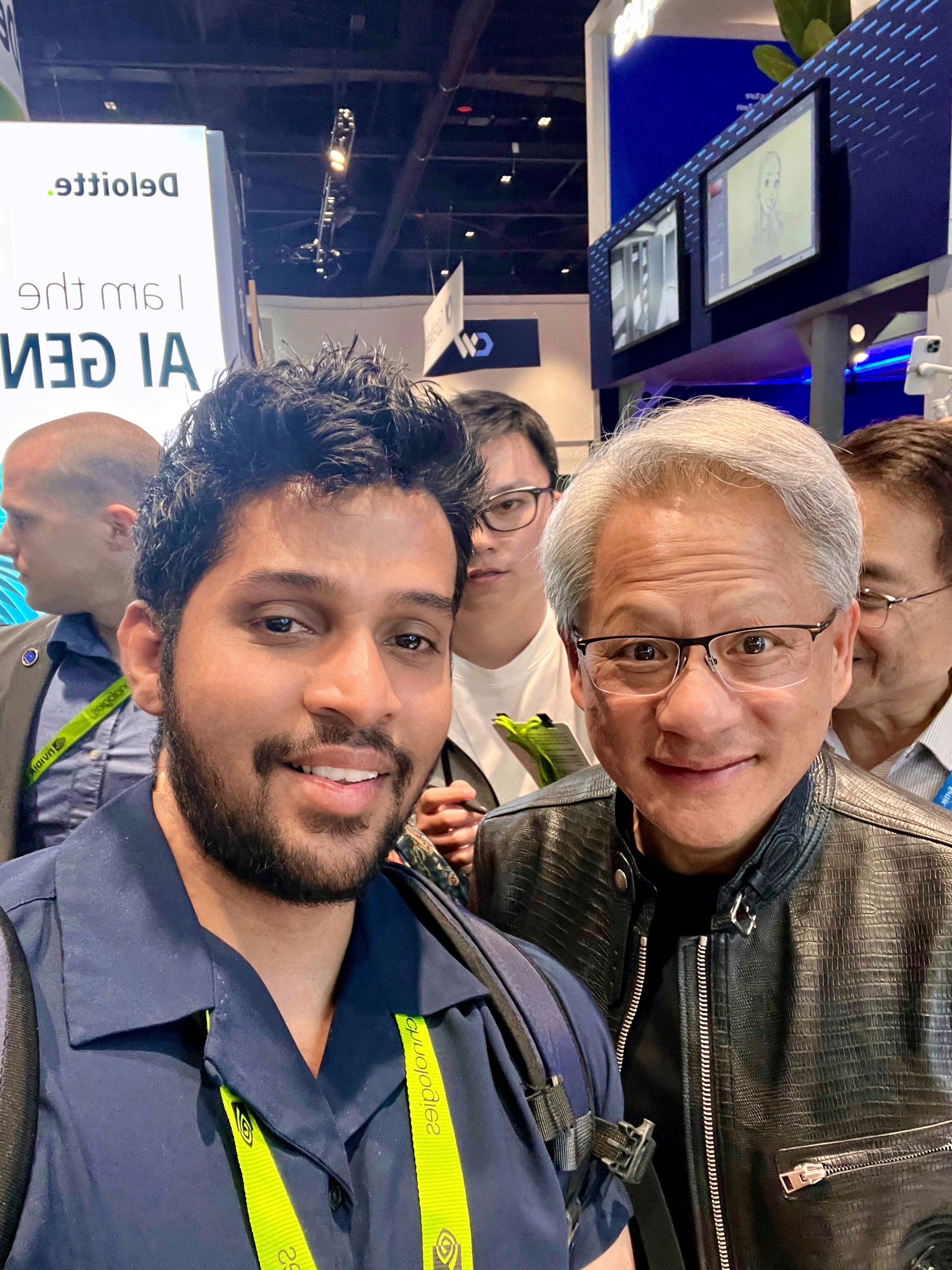 Selfie with Jensen Huang at NVIDIA GTC